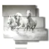 painting horses on the beach playing in the water - version: 6 pannelli 113x99cm