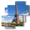 cuadros de paris mirando a la torre eiffel - version: 4 pannelli 77x78cm
