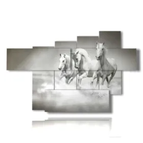 tableau de chevaux sur la plage