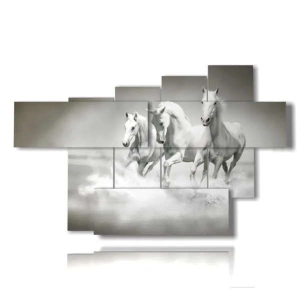 tableau de chevaux sur la plage