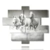 painting horses on the beach playing in the water - version: 12 pannelli 175x146cm