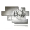 painting horses on the beach playing in the water - version: 8 pannelli 178x111cm