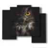 famous paintings with owl birds - version: 5 pannelli 89x77cm