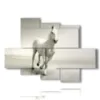 white horse paintings on white - version: 6 pannelli 135x96cm