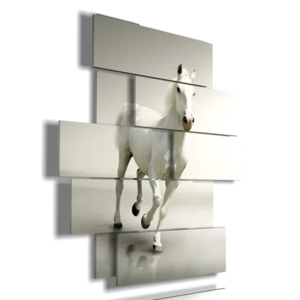 White horse paintings on white