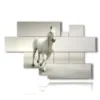 quadri di cavallo bianco su bianco - version: 8 pannelli 178x111cm