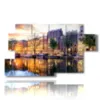 painting with photos of amsterdam city in the evening - version: 7 pannelli 157x90cm