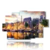 painting with photos of amsterdam city in the evening - version: 9 pannelli 171x108cm