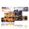 painting with photos of amsterdam city in the evening - version: 9 pannelli 177x101cm
