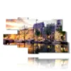 quadro con foto di amsterdam citta verso sera - version: 9 pannelli 180x103cm