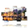 bild mit fotos der stadt amsterdam am abend - version: 11 pannelli 182x115cm