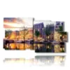 caja con fotos de la ciudad de amsterdam por la noche - version: 10 pannelli 183x100cm