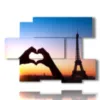 quadro con foto parigi romantica a cuore - version: 6 pannelli 129x94cm