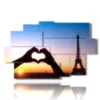 painting with photos romantic paris at heart - version: 9 pannelli 171x108cm