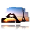 tableau avec photos paris romantique au coeur - version: 9 pannelli 173x103cm