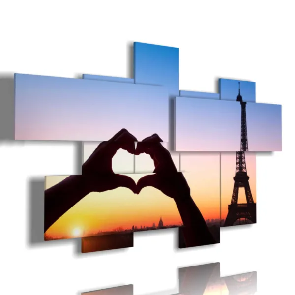 tableau avec photo de Paris romantique en forme de cœur