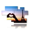 painting with photos romantic paris at heart - version: 8 pannelli 178x111cm