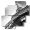 quadro parigi bianco e nero tour eiffel - version: 4 pannelli 77x78cm