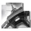 tableau paris tour noir et blanc eiffel - version: 5 pannelli 102x93cm