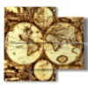 quadri mappamondo vintage - version: 4 pannelli 91x85cm