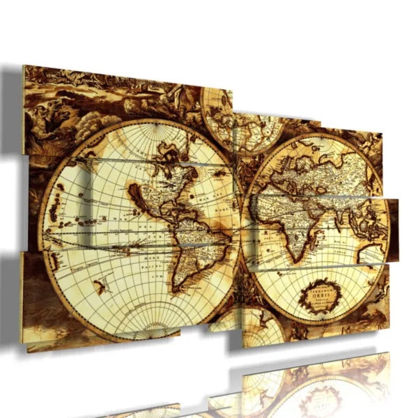 quadri mappamondo vintage
