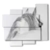 painting horse in profile - version: 5 pannelli 106x98cm