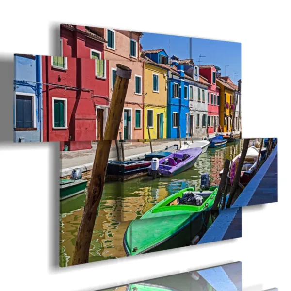 Paintings in Venice, the city of Burano.
