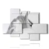 painting horse in profile - version: 6 pannelli 135x96cm