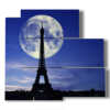quadro con foto Parigi torre Eiffel baciata dalla luna