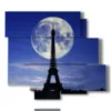 tableau avec photos paris tour eiffel embrassee par la lune - version: 6 pannelli 113x99cm