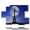 painting with photos paris eiffel tower kissed by the moon - version: 6 pannelli 129x94cm