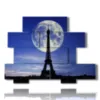 painting with photos paris eiffel tower kissed by the moon - version: 10 pannelli 171x127cm