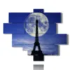 tableau avec photos paris tour eiffel embrassee par la lune - version: 12 pannelli 177x146cm