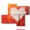 tableaux modernes abstraits avec coeur blanc - version: 4 pannelli 94x77cm