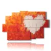 modern abstract paintings with white heart - version: 9 pannelli 171x108cm