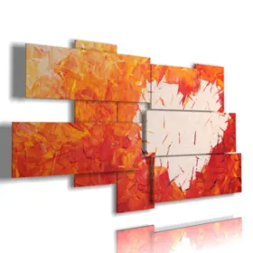 cuadros modernos abstractos con corazón blanco