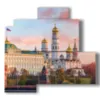 tableau avec photos des eglises de moscou - version: 4 pannelli 83x78cm