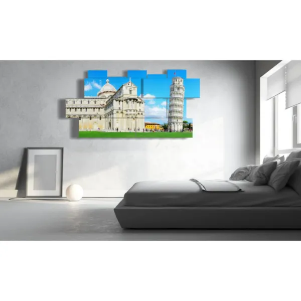 Peinture avec des villes italiennes à voir