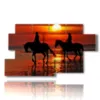 painting canvas horses on a romantic walk at sunset - version: 7 pannelli 157x90cm