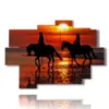 quadro tela cavalli in una passeggiata romantica al tramonto - version: 9 pannelli 164x114cm