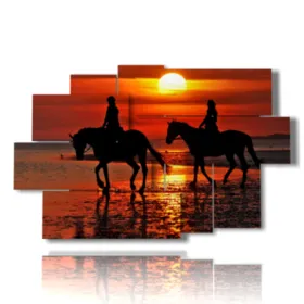 Tableau toile chevaux