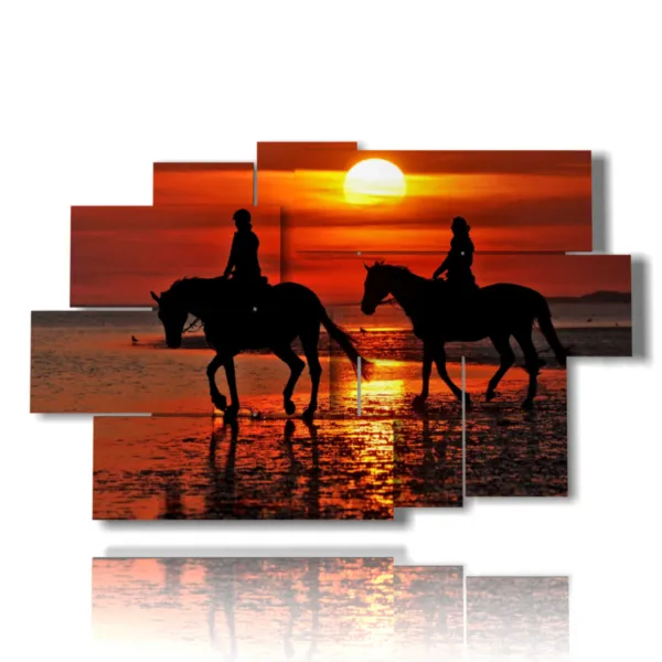 Tableau toile chevaux