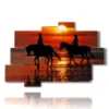 tableau tableaux chevaux en promenade romantique au coucher du soleil - version: 10 pannelli 173x114cm