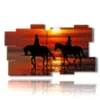 tableau tableaux chevaux en promenade romantique au coucher du soleil - version: 11 pannelli 184x104cm