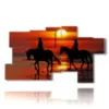 tableau tableaux chevaux en promenade romantique au coucher du soleil - version: 9 pannelli 184x106cm