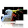 tableau peinture couleur perroquet - version: 7 pannelli 157x90cm