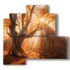 tableaux d arbres dans un coucher de soleil exceptionnel - version: 4 pannelli 83x78cm