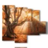tableaux d arbres dans un coucher de soleil exceptionnel - version: 5 pannelli 104x90cm