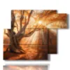 tableaux d arbres dans un coucher de soleil exceptionnel - version: 6 pannelli 122x96cm