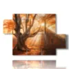 tableaux d arbres dans un coucher de soleil exceptionnel - version: 5 pannelli 128x85cm